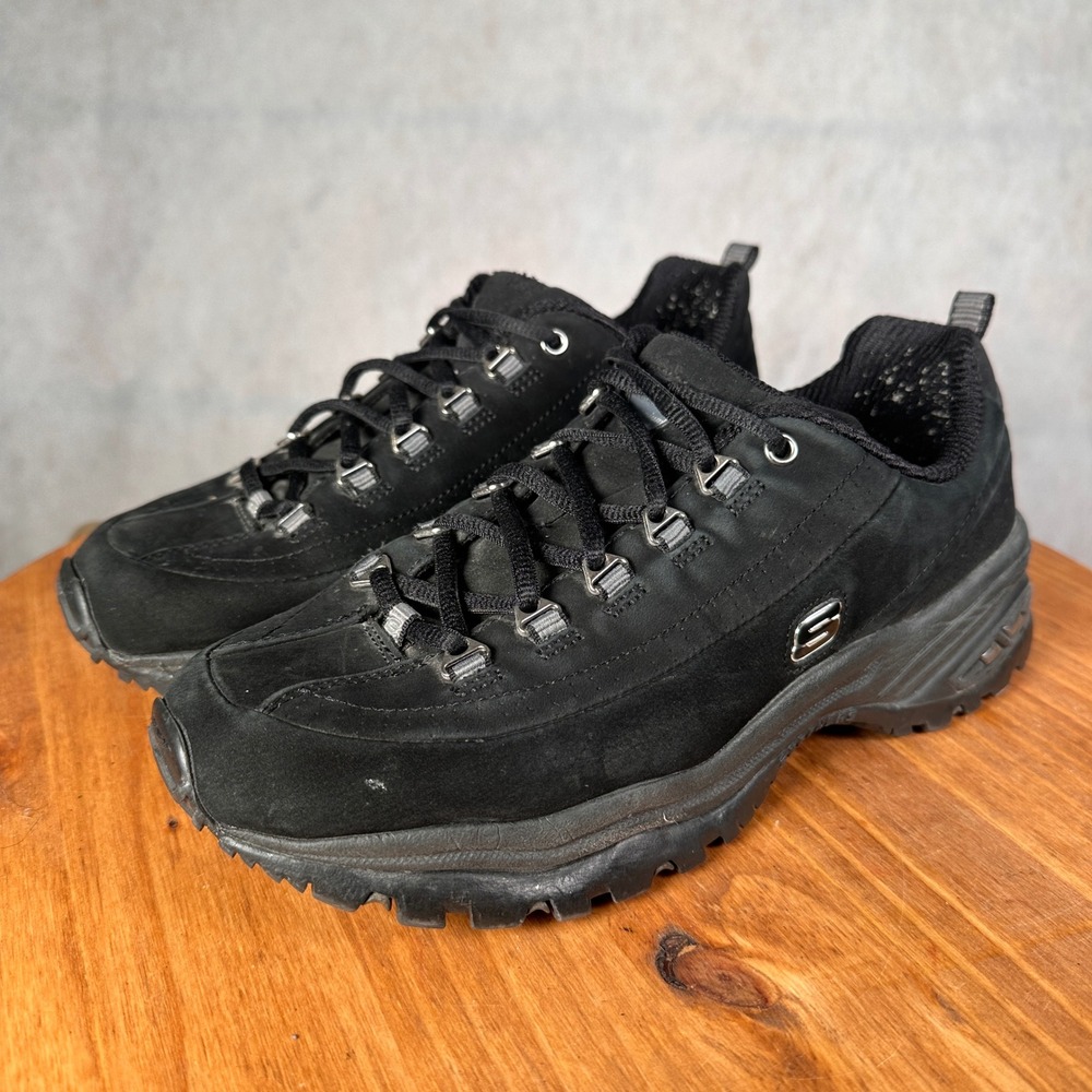 Skechers Premium Sport Sneakers Women 9 Black Good Hiking Lug Sole 1718
